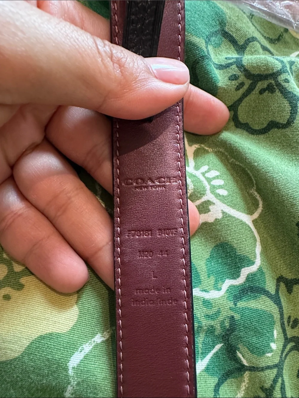 Coach leather belt